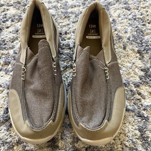George Memory Foam Slip On Shoes Mens 13W Brown Casual Comfort main image 4